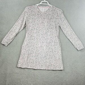 Cozy Pink Leopard-Print Long Sleeve Nightshirt